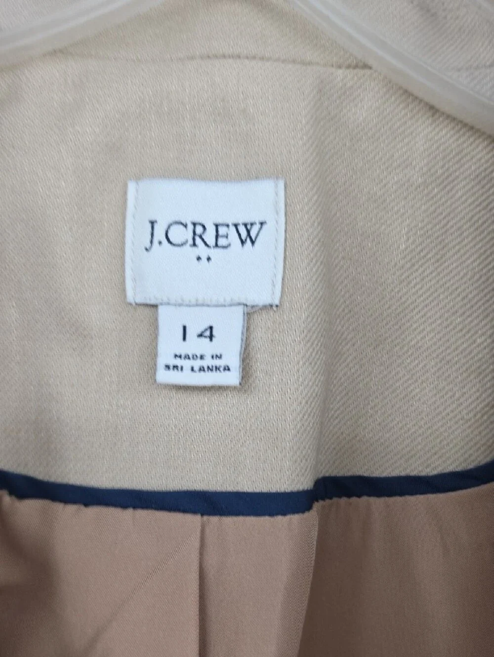 J. Crew Refined linen blend blazer Light Beige Two-Button  Blazer Size 14